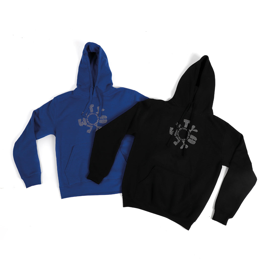 LOGO RHINESTONES HOODIE